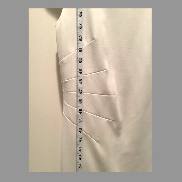 Nine West Sleeveless, Cream Dress w/ embellishments, Size 14, lined w/ side zip - Picture 7 of 16